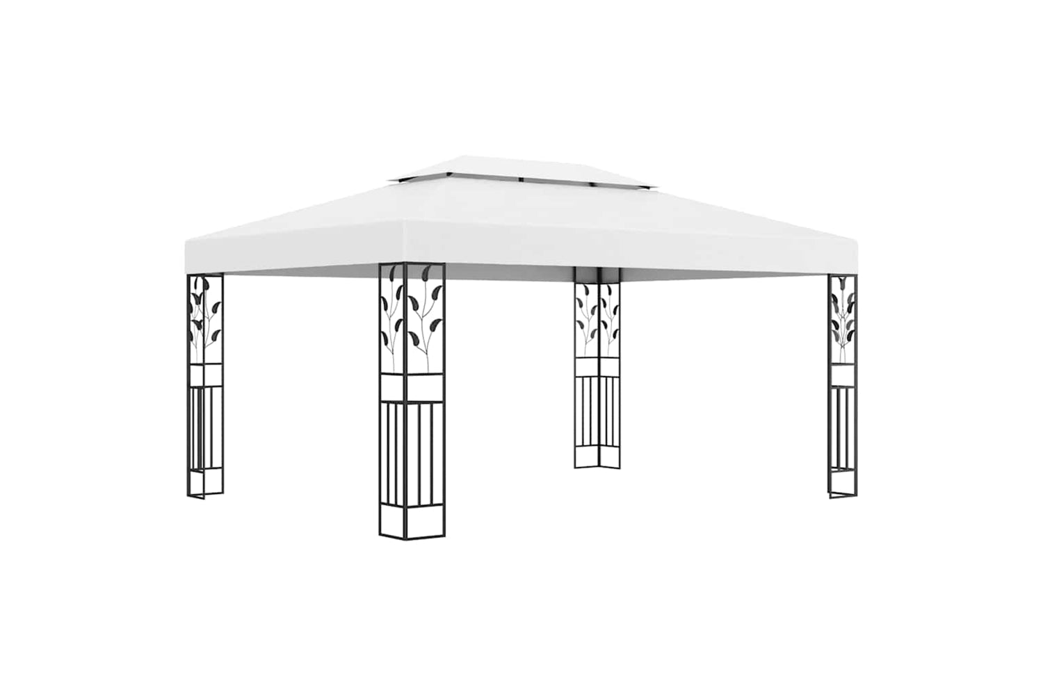 Vidaxl 3070298 Gazebo With Double Roof&led String Lights 3x4 M White-2