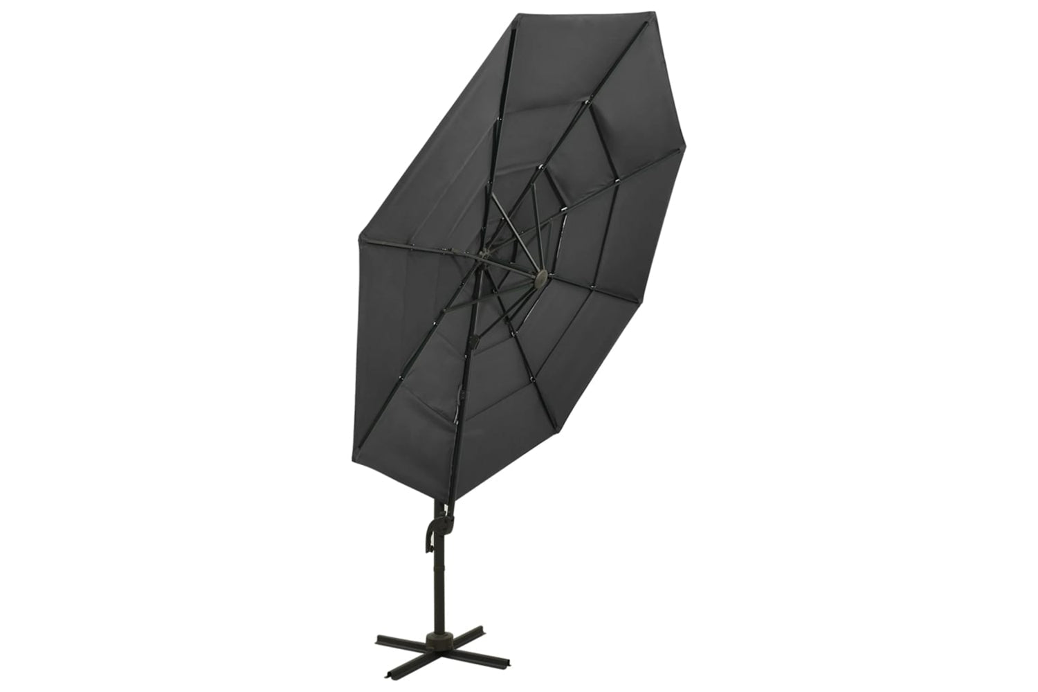 Vidaxl 313830 4-tier Parasol With Aluminium Pole Anthracite 3x3 M-5