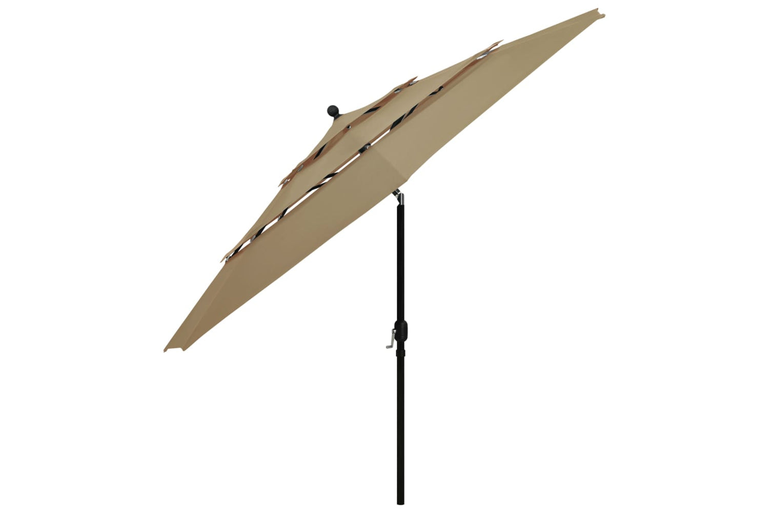 Vidaxl 313879 3-tier Parasol With Aluminium Pole Taupe 3.5 M-3