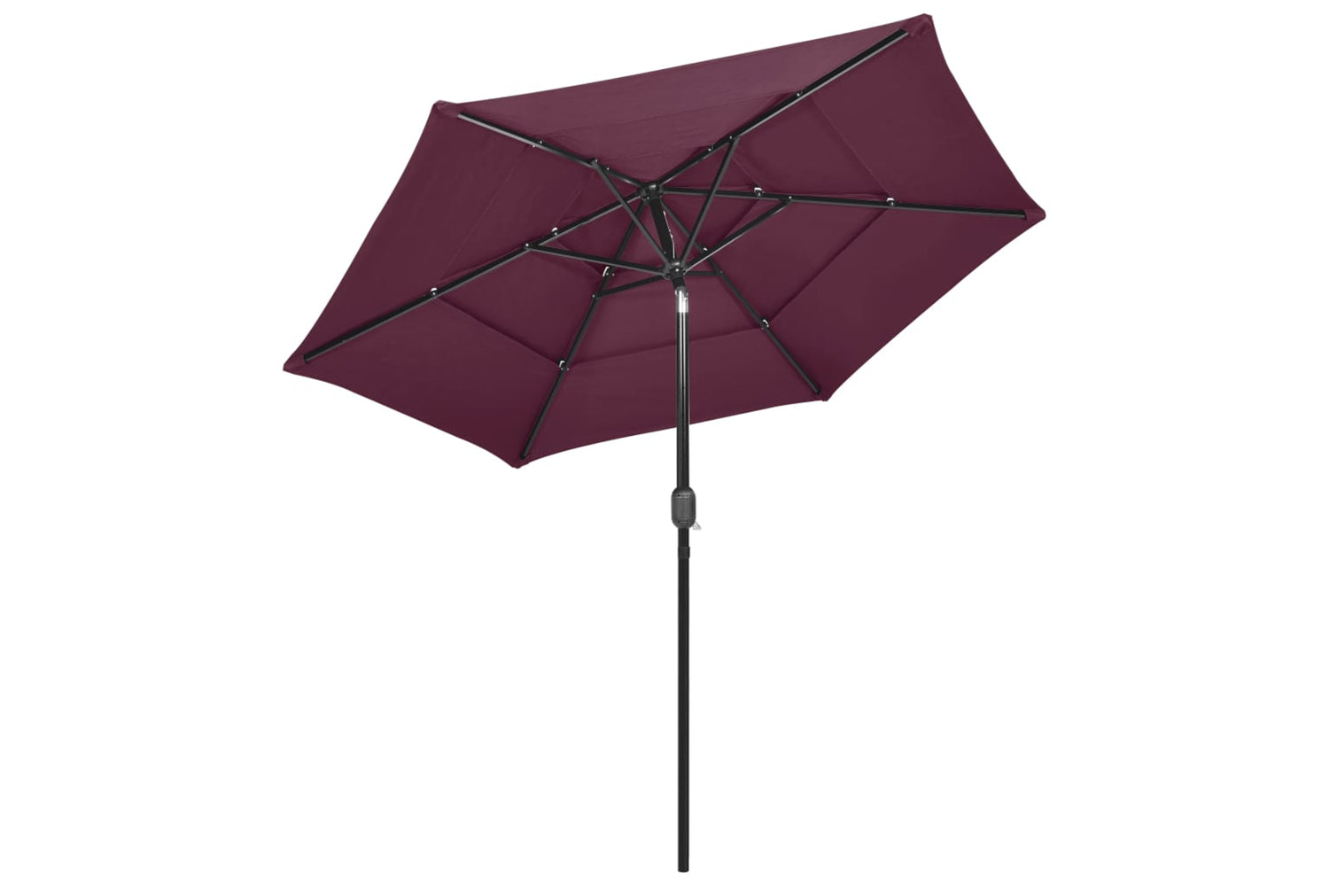 Vidaxl 313864 3-tier Parasol With Aluminium Pole Bordeaux Red 2.5 M-3