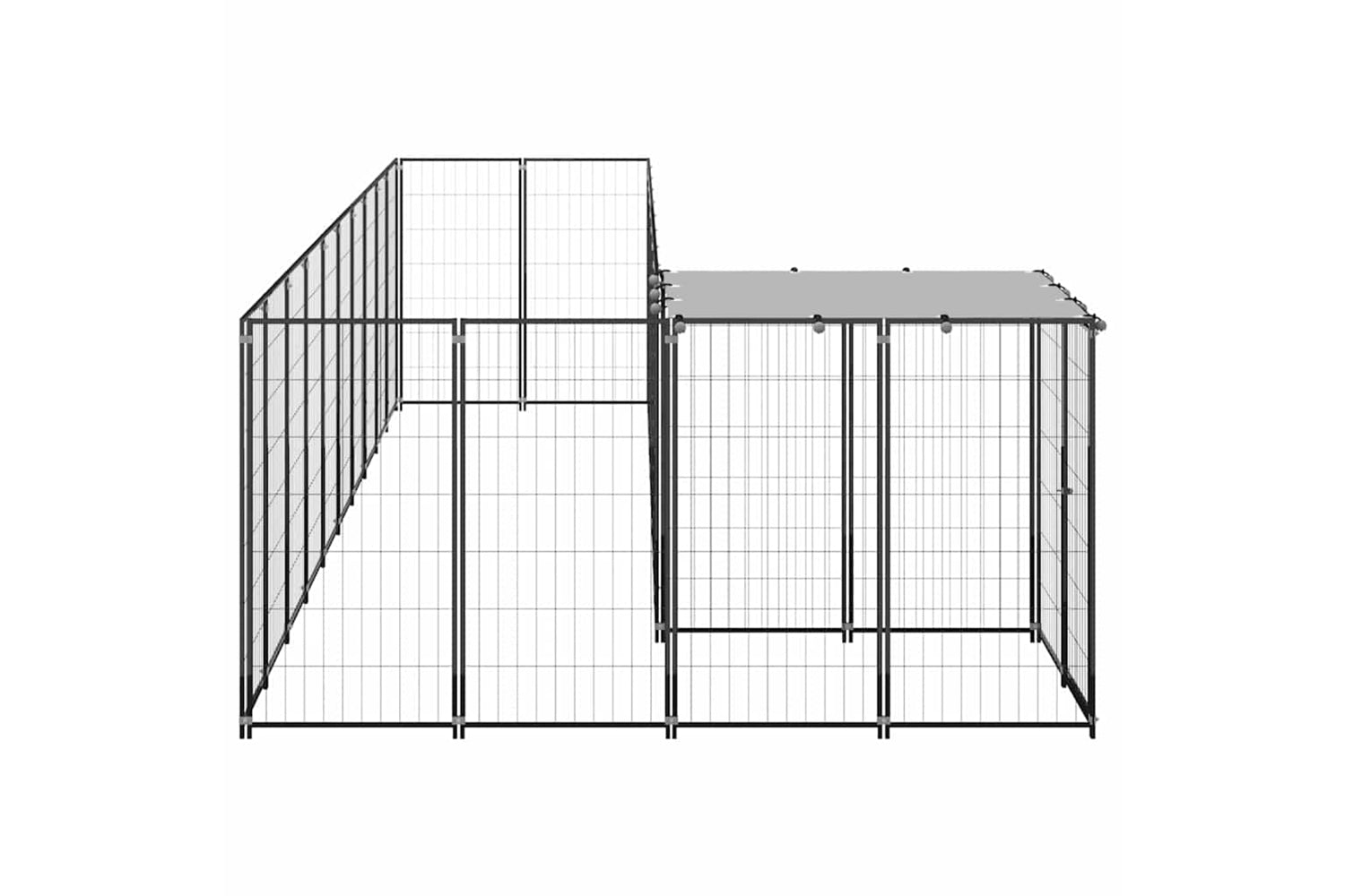 Vidaxl 3082237 Dog Kennel Black 7.26 M2 Steel-3