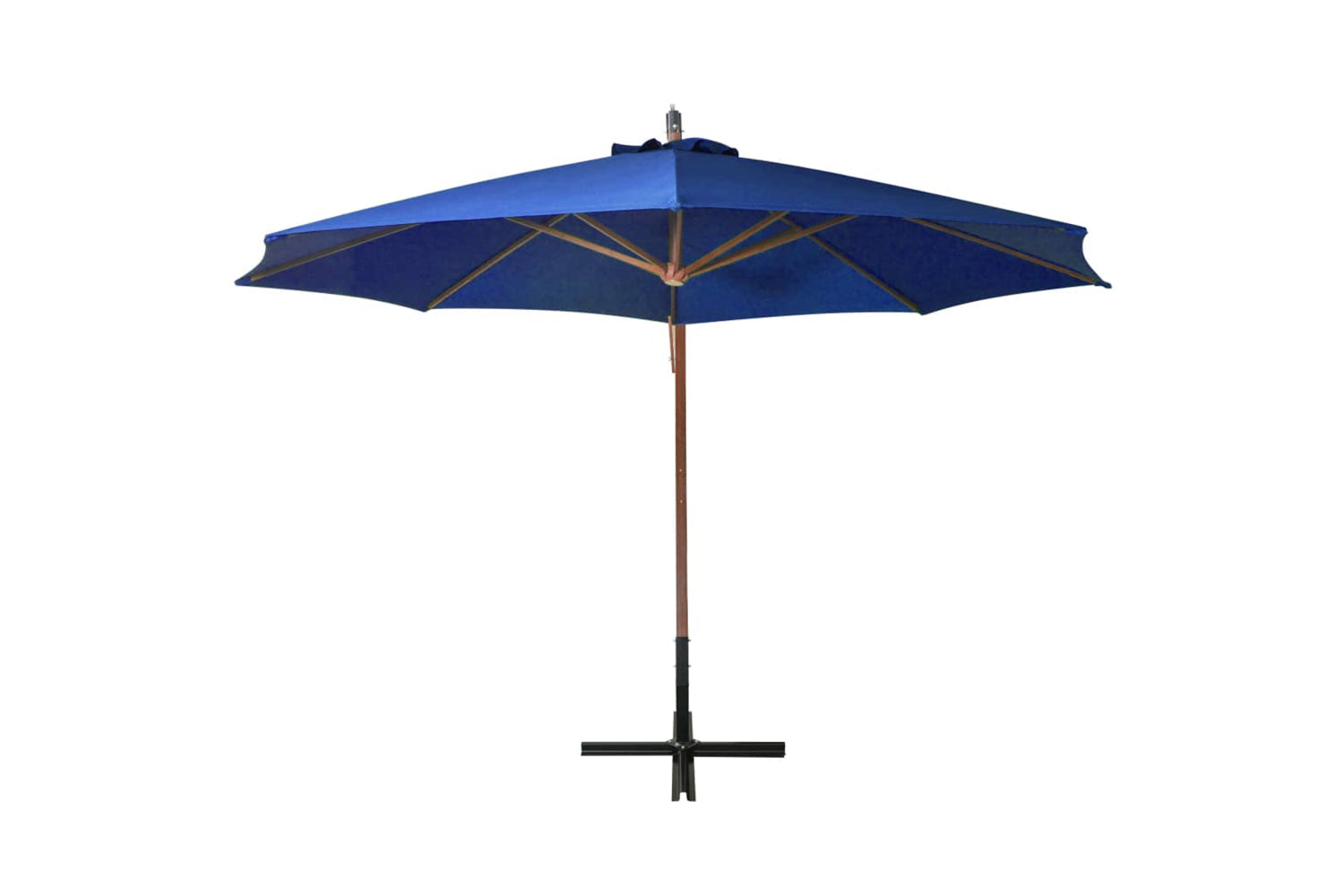 Vidaxl 313773 Hanging Parasol With Pole Azure Blue 3.5x2.9 M Solid Fir Wood-3