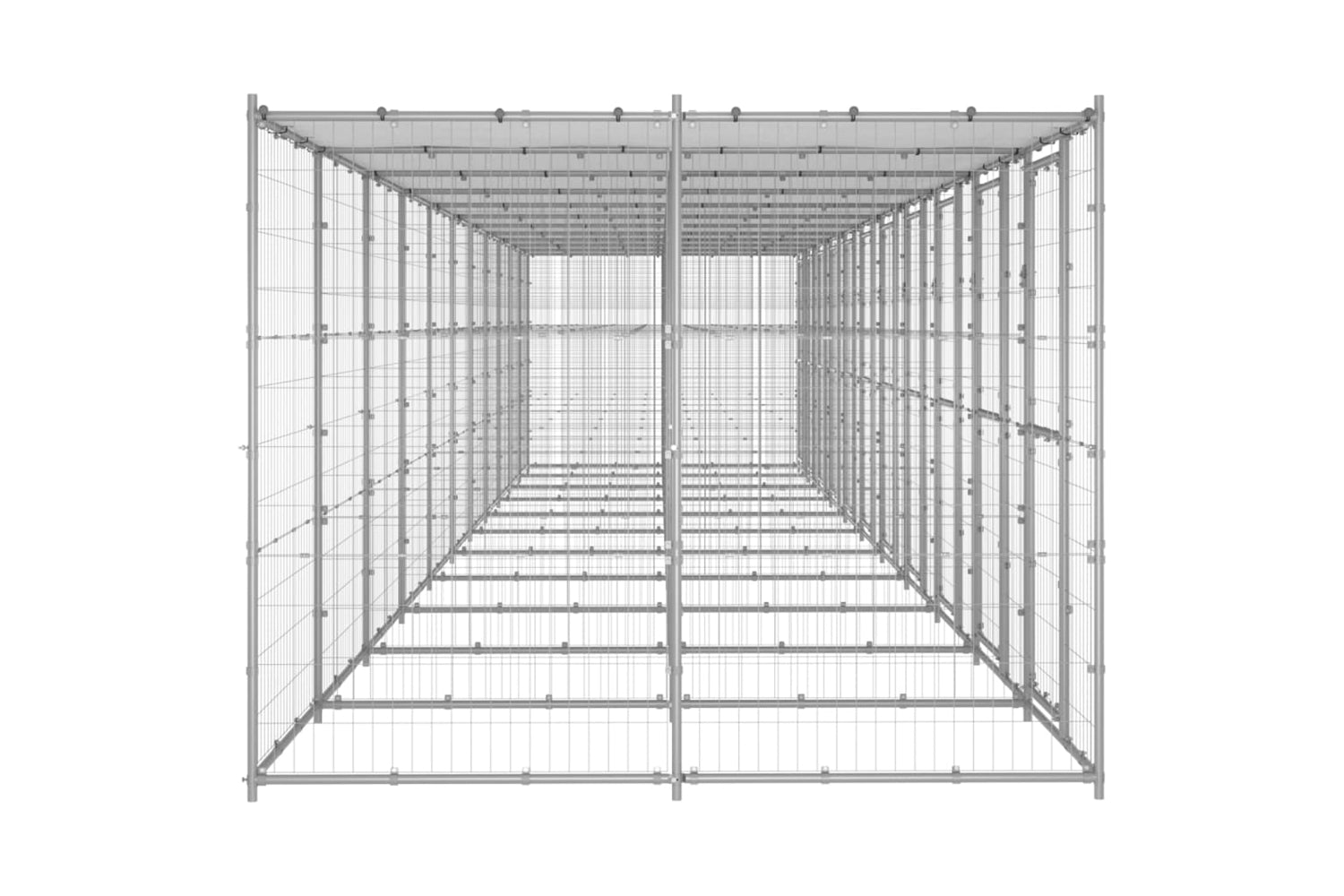 Vidaxl 3082280 Outdoor Dog Kennel Galvanised Steel With Roof 26.62 M2-3