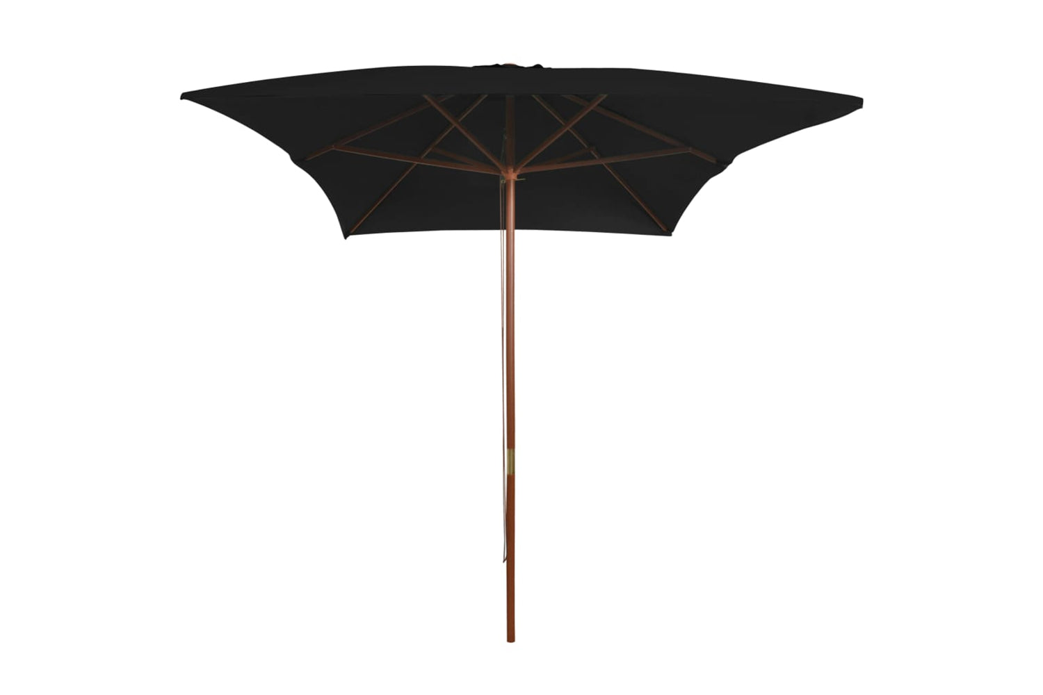 vidaXL 313760 Outdoor Parasol With Wooden Pole Black 200x300cm-2