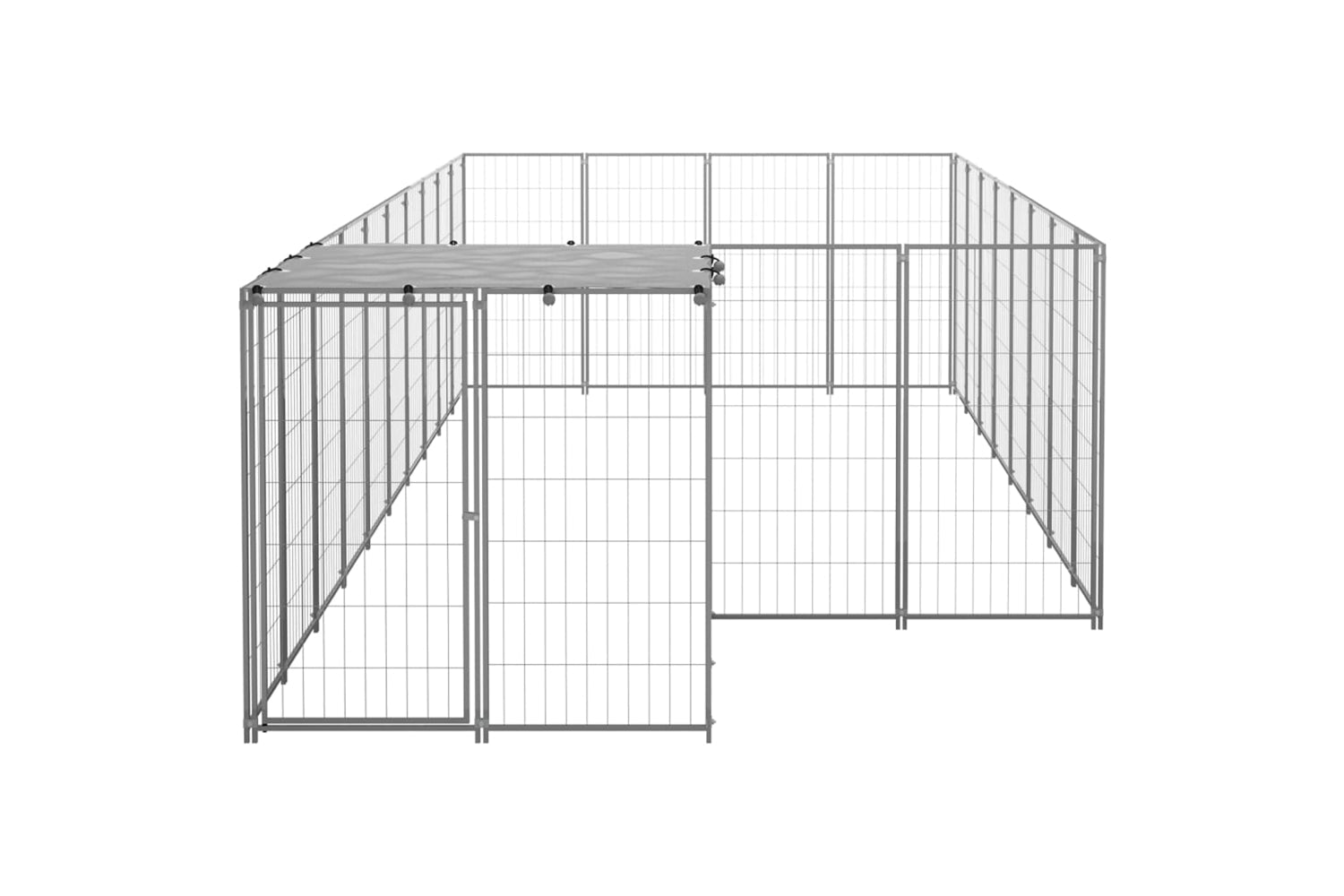 Vidaxl 3082210 Dog Kennel Silver 10.89 M2 Steel-3