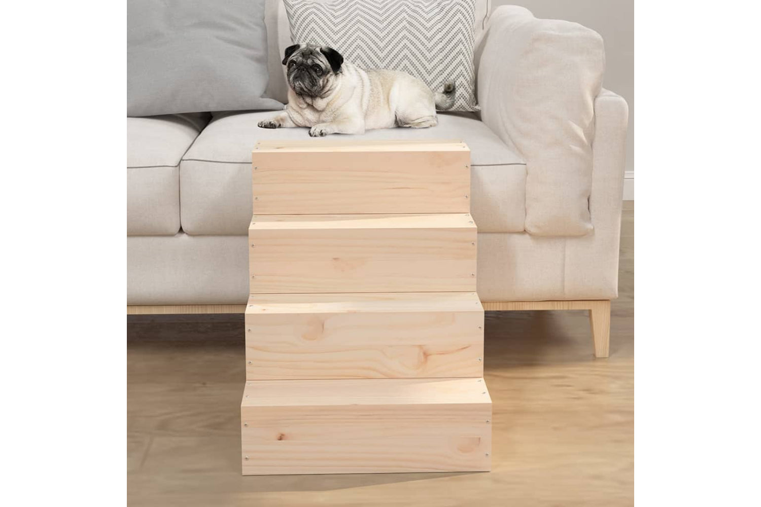 vidaXL 822466 Pet Stair 40x49x47cm Solid Wood Pine-2