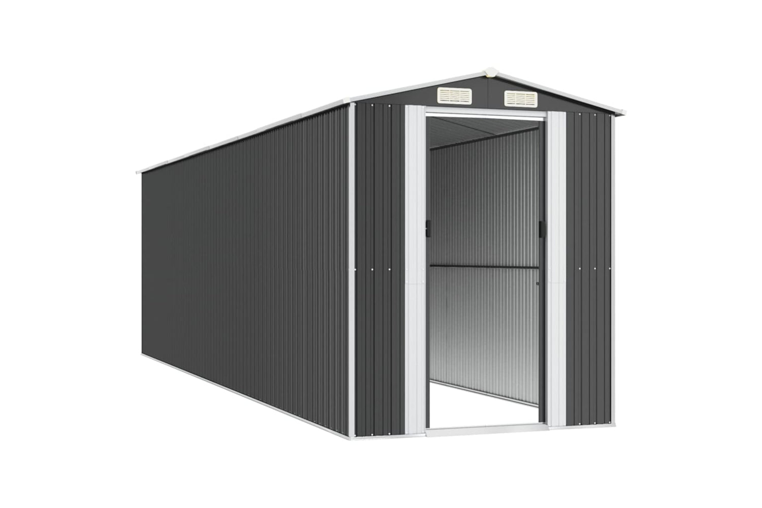 vidaXL 3147455 Garden Shed Anthracite 192x689x223cm Galvanised Steel-3