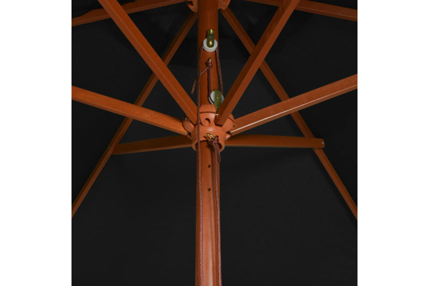 vidaXL 313760 Outdoor Parasol With Wooden Pole Black 200x300cm-5