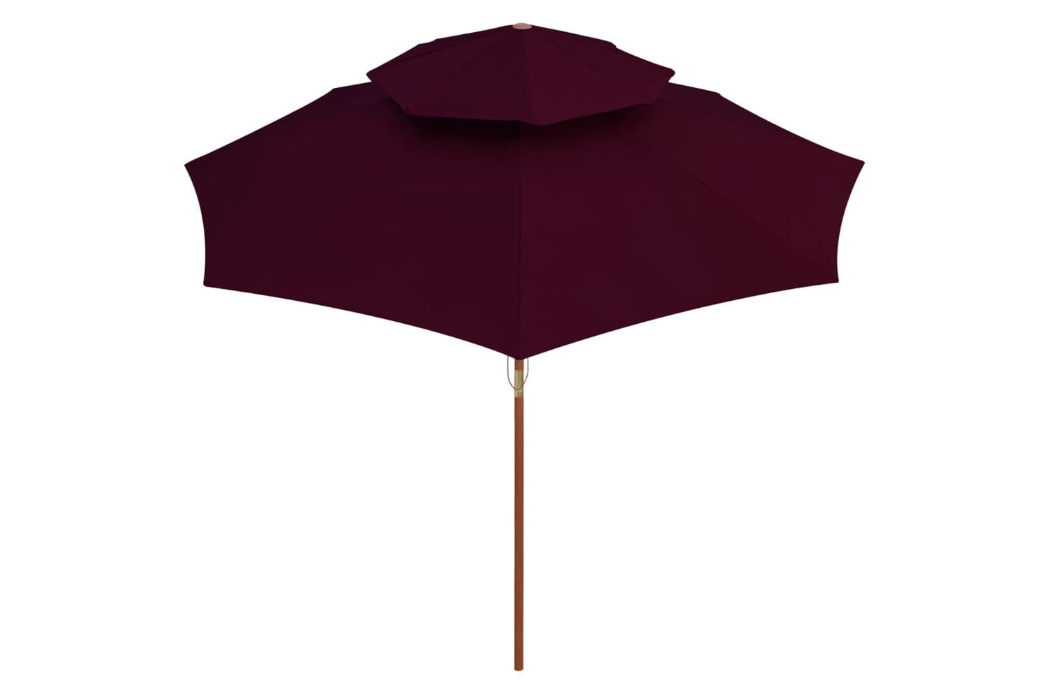 vidaXL 313764 Double Decker Parasol With Wooden Pole Bordeaux Red 270cm-3