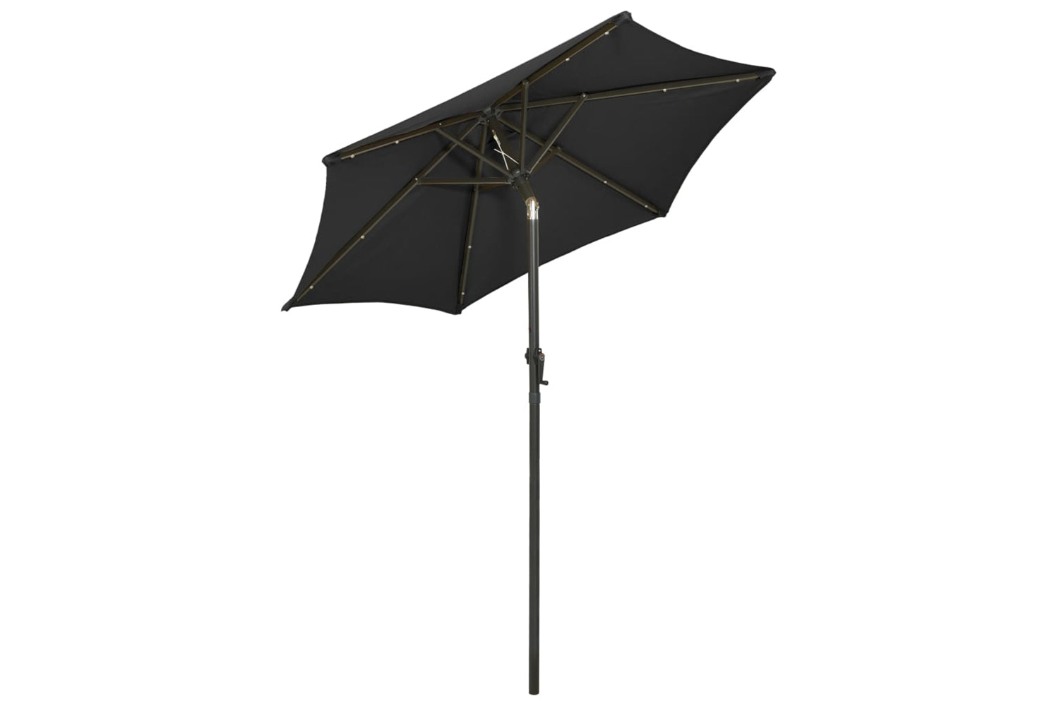 Vidaxl 313563 Parasol With Led Lights Black 200x211 Cm Aluminium-4