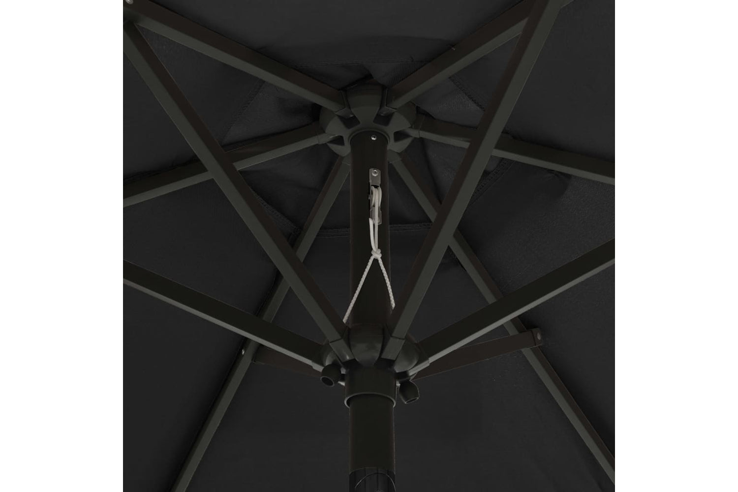 Vidaxl 313563 Parasol With Led Lights Black 200x211 Cm Aluminium-5