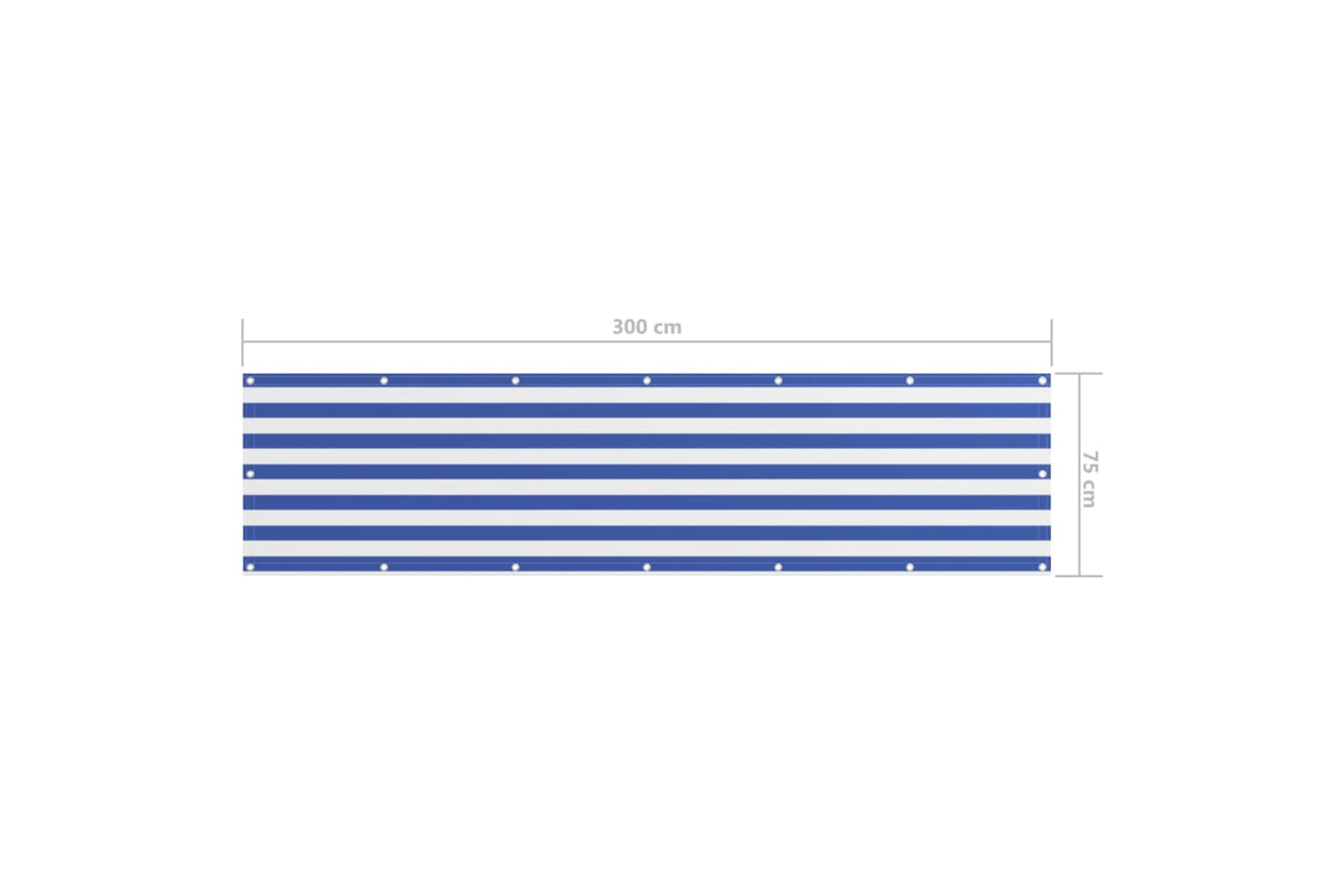 vidaXL 134912 Balcony Screen White And Blue 75x300cm Oxford Fabric-5