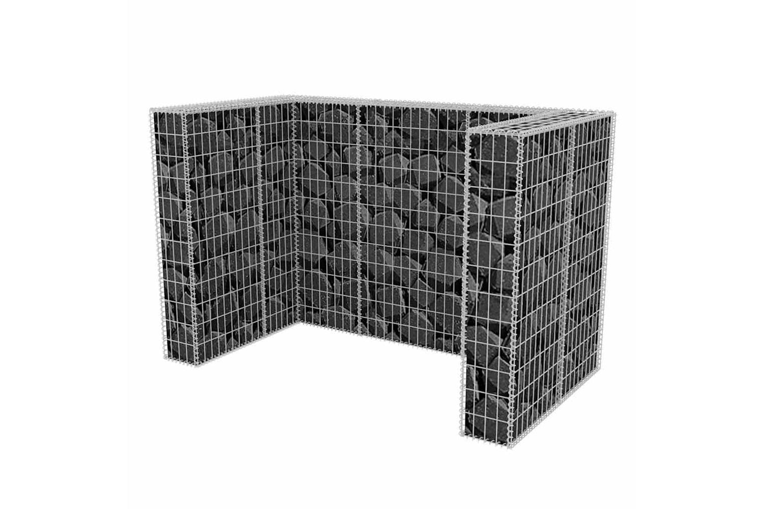 vidaXL 142559 Gabion Double Wheelie Bin Surround Steel 180x100x120cm-3