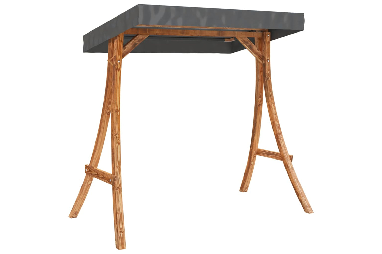 Vidaxl 313938 Swing Frame With Anthracite Roof Bent Wood With Teak Finish-2