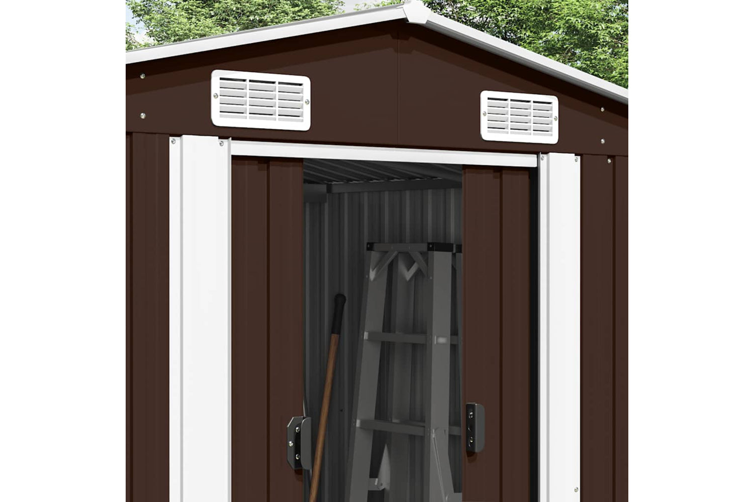 vidaXL 143355 Garden Shed 257x580x181cm Metal Brown-3