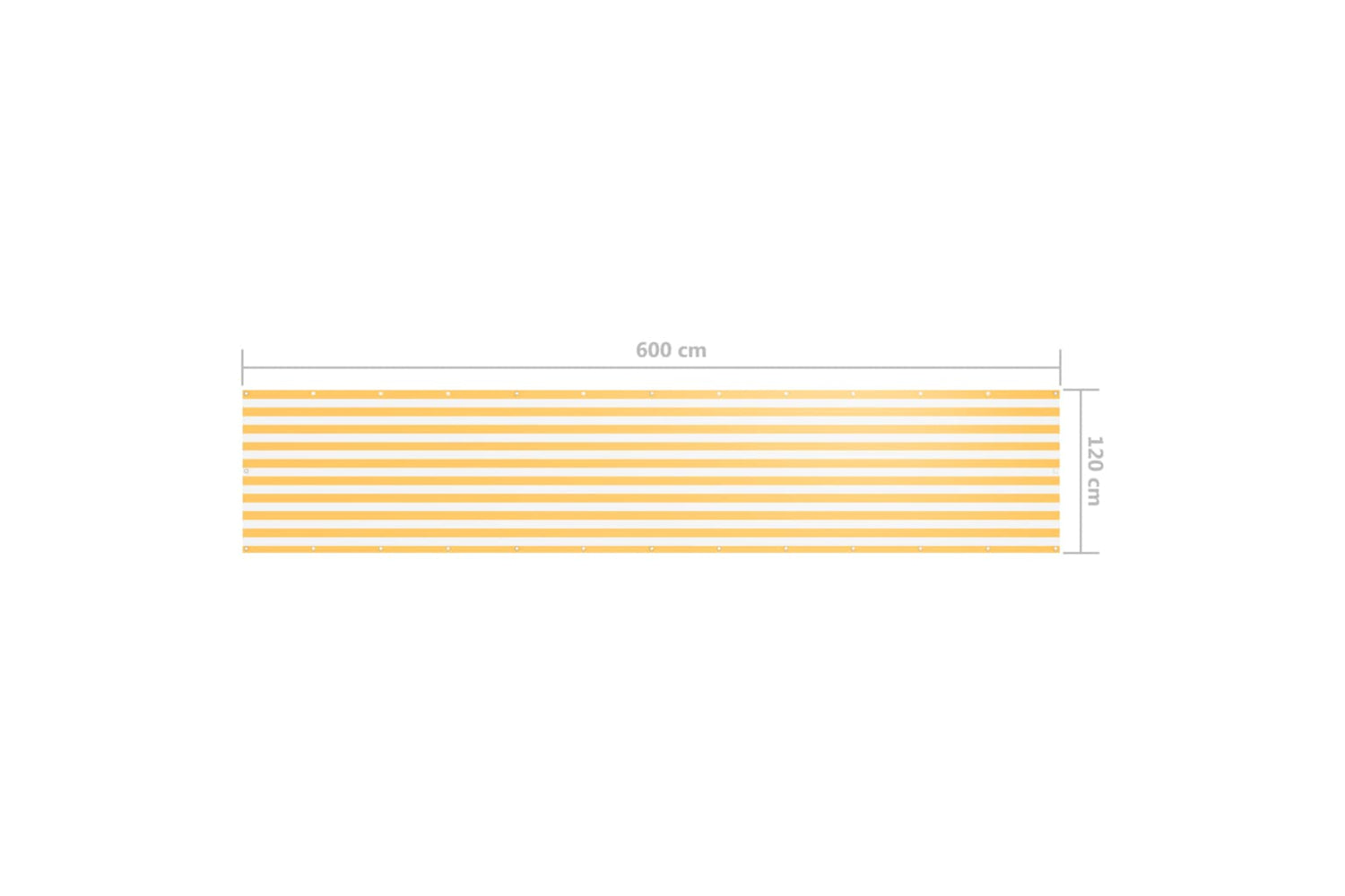 vidaXL 134911 Balcony Screen White And Yellow 120x600cm Oxford Fabric-5