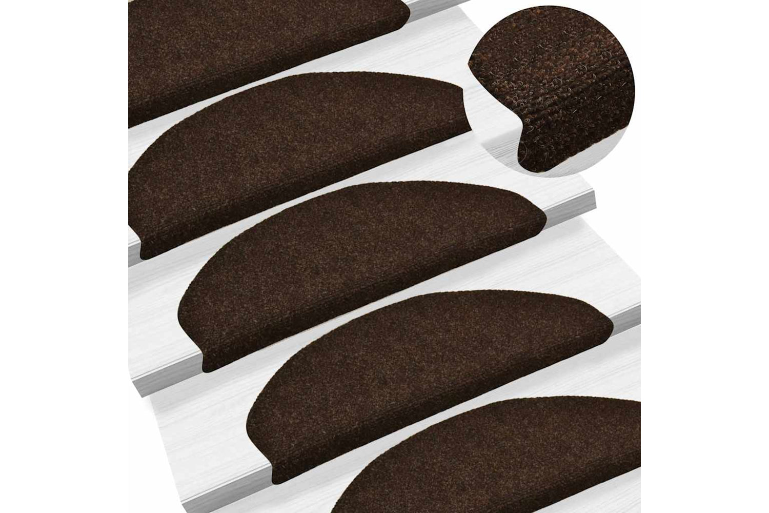 vidaXL Self-adhesive Stair Mats 5 Pcs Brown 65x21x4cm Needle Punch-5