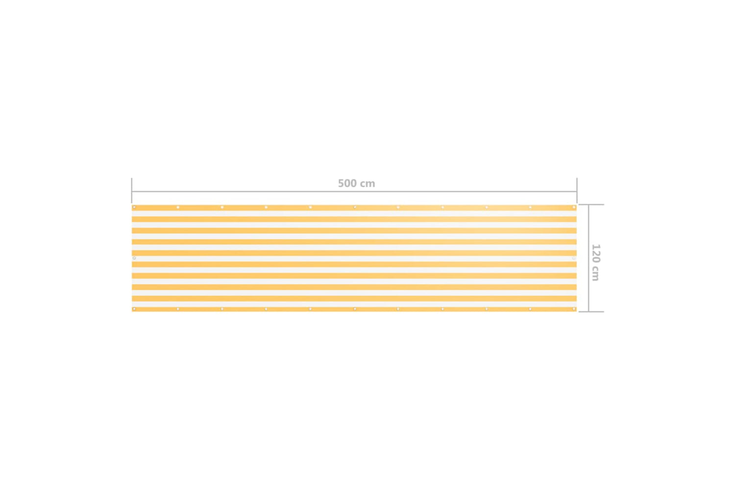 vidaXL 134910 Balcony Screen White And Yellow 120x500cm Oxford Fabric-5