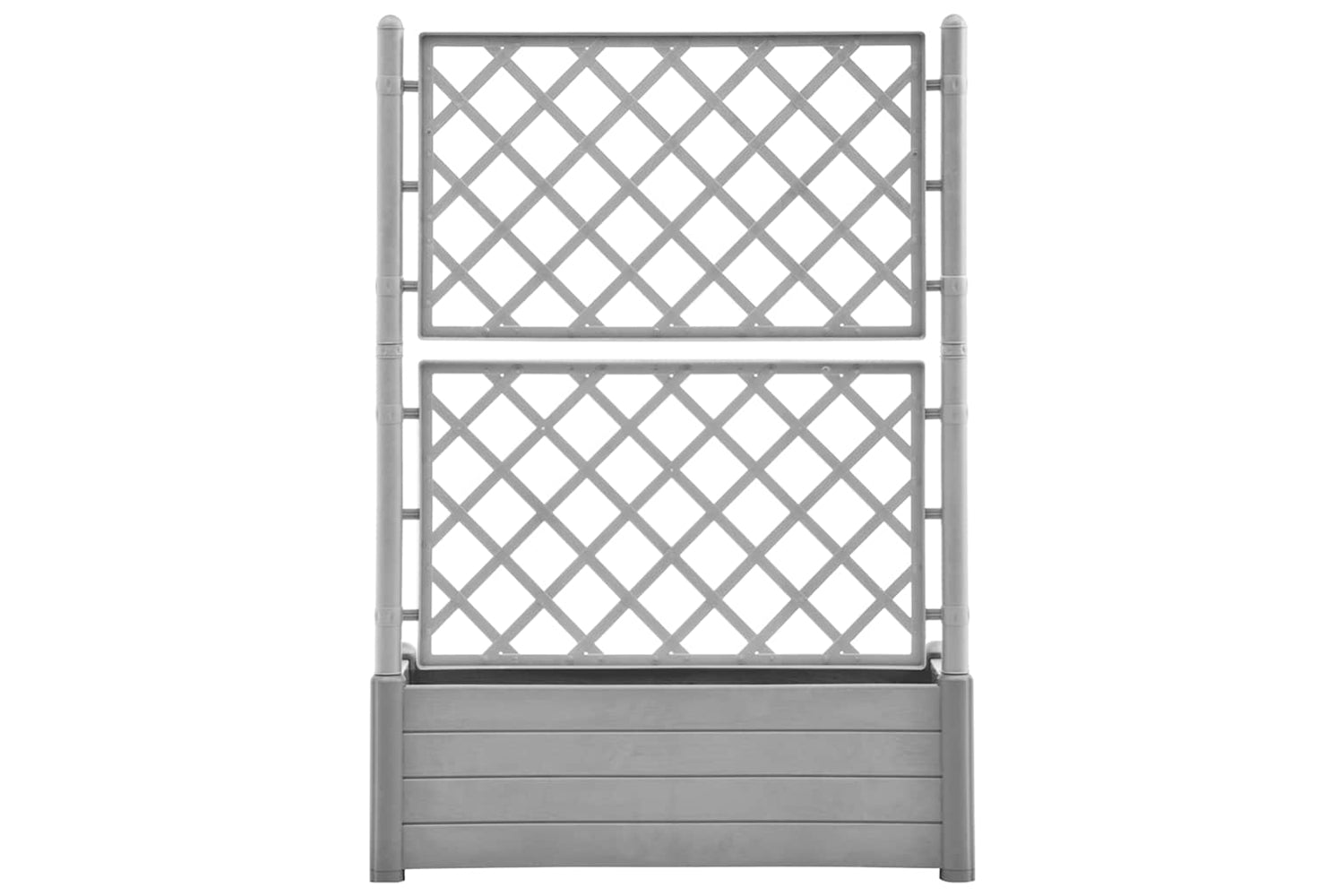 vidaXL 317582 Garden Planter With Trellis 100x43x142cm Pp Stone Grey-3