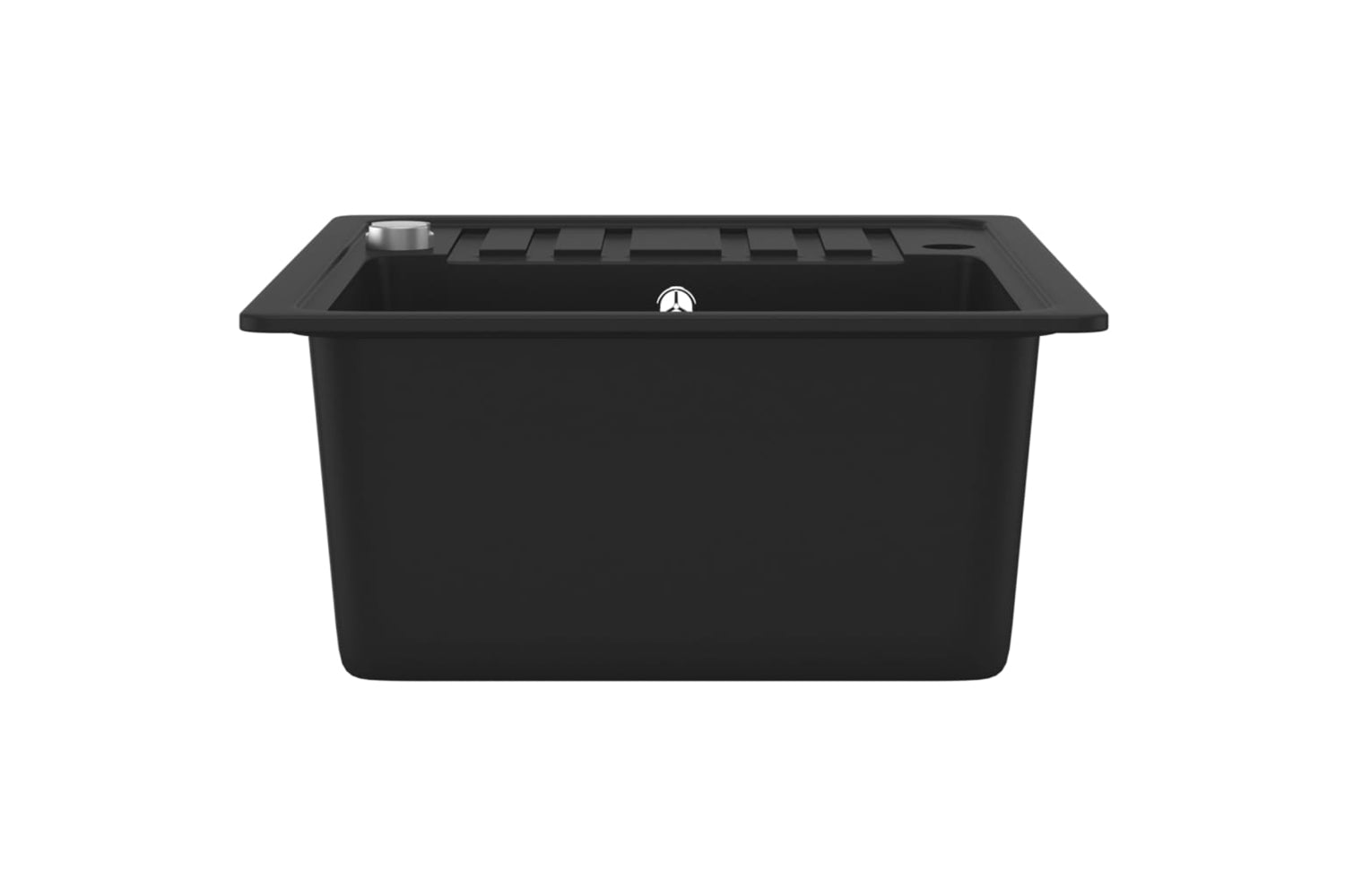 Vidaxl Granite Kitchen Sink Single Basin Black-3