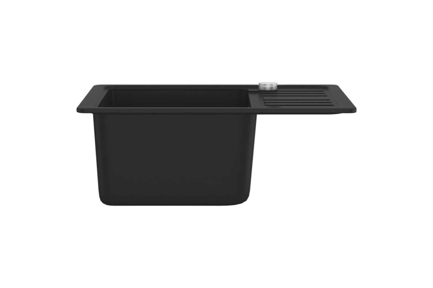 Vidaxl Granite Kitchen Sink Single Basin Black-4