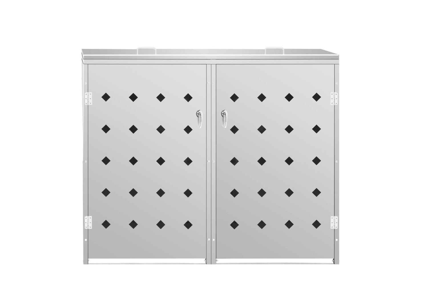 Vidaxl 145380 Double Wheelie Bin Shed 240 L Stainless Steel-2