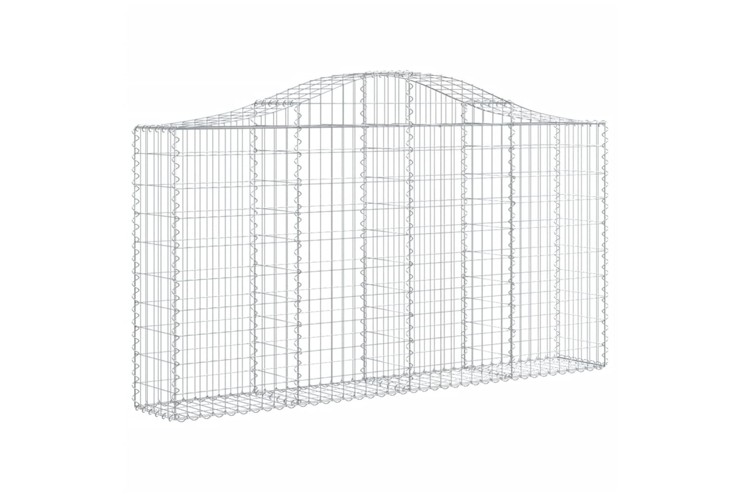 vidaXL 3145432 Arched Gabion Baskets 4 Pcs 200x30x100/120cm Galvanised Iron-2