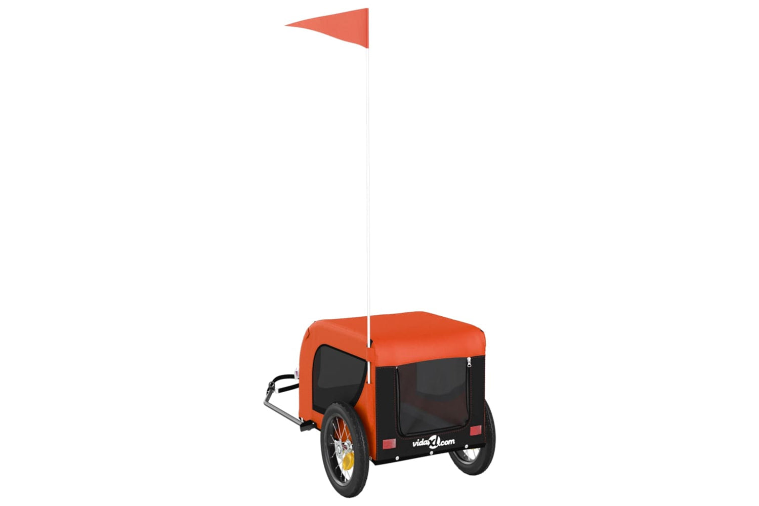 Vidaxl 93991 Pet Bike Trailer Orange And Black Oxford Fabric And Iron-6