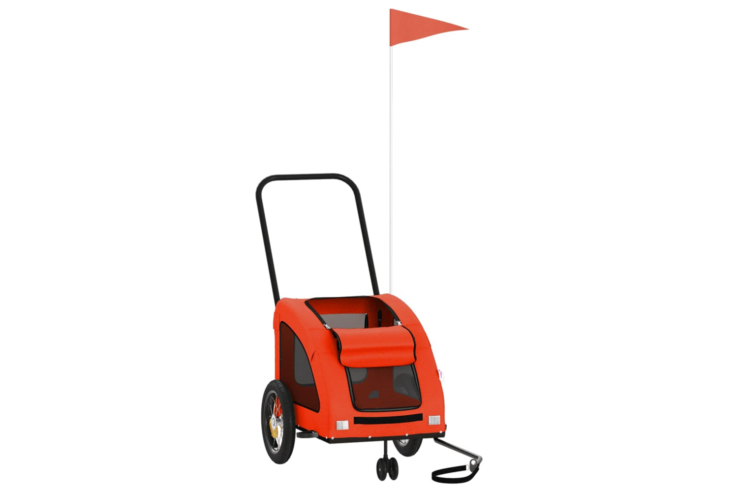 Vidaxl 93970 Pet Bike Trailer Orange And Grey Oxford Fabric And Iron-2