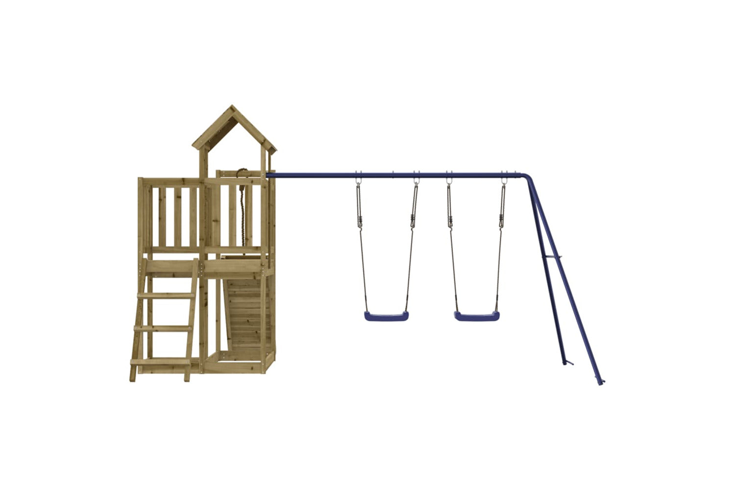 Vidaxl 3155839 Playhouse With Climbing Wall Swings Impregnated Wood Pine-7