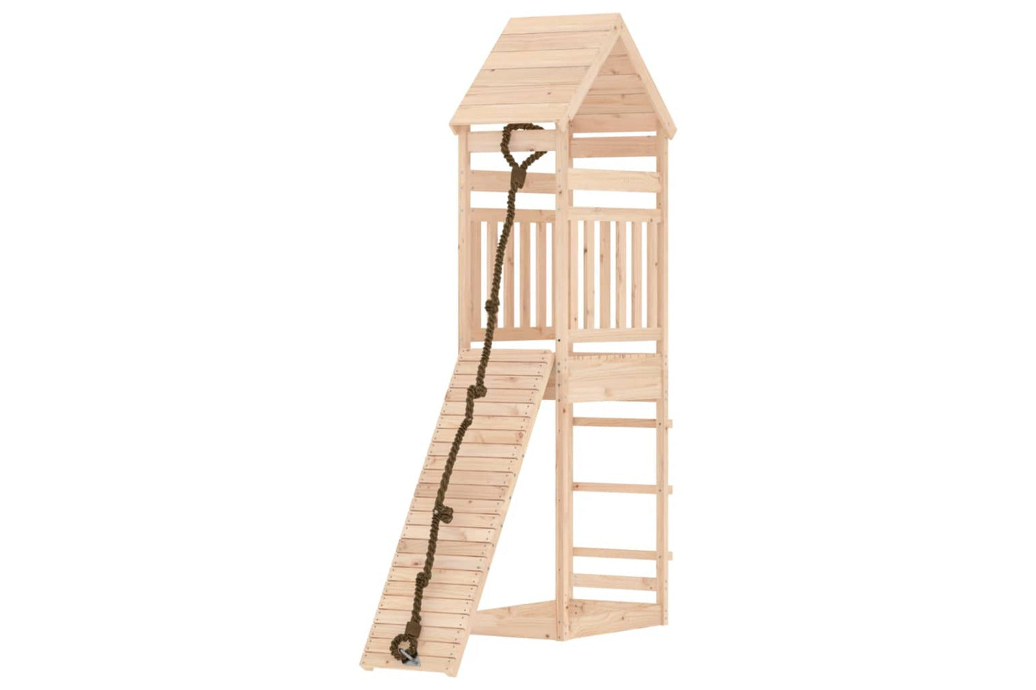 Vidaxl 3156898 Playhouse With Climbing Wall Solid Wood Pine-3