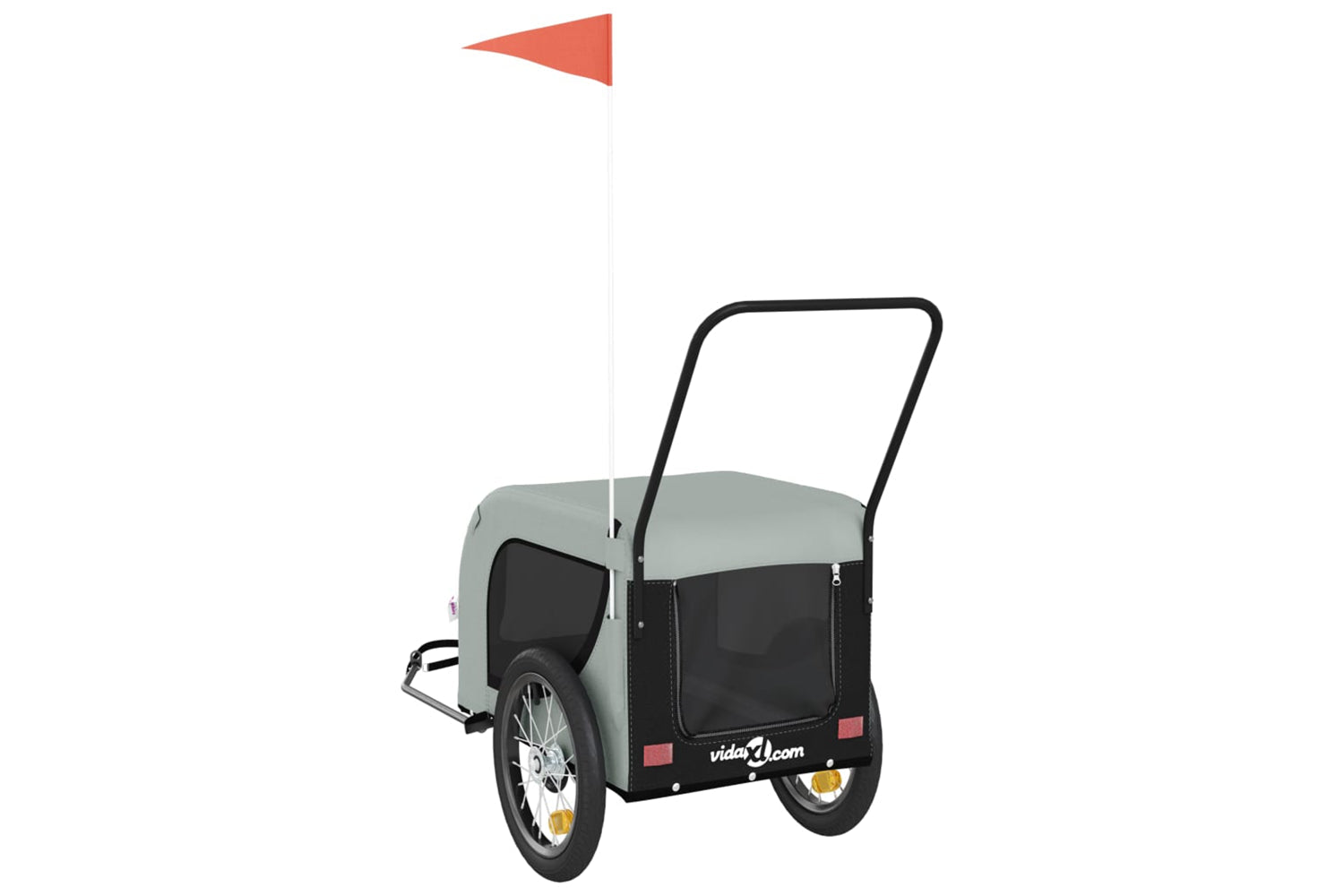 Vidaxl 94021 Pet Bike Trailer Grey And Black Oxford Fabric And Iron-6