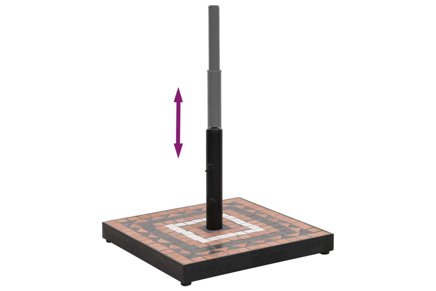 Vidaxl Parasol Base Terracotta And White Square 12 Kg-4