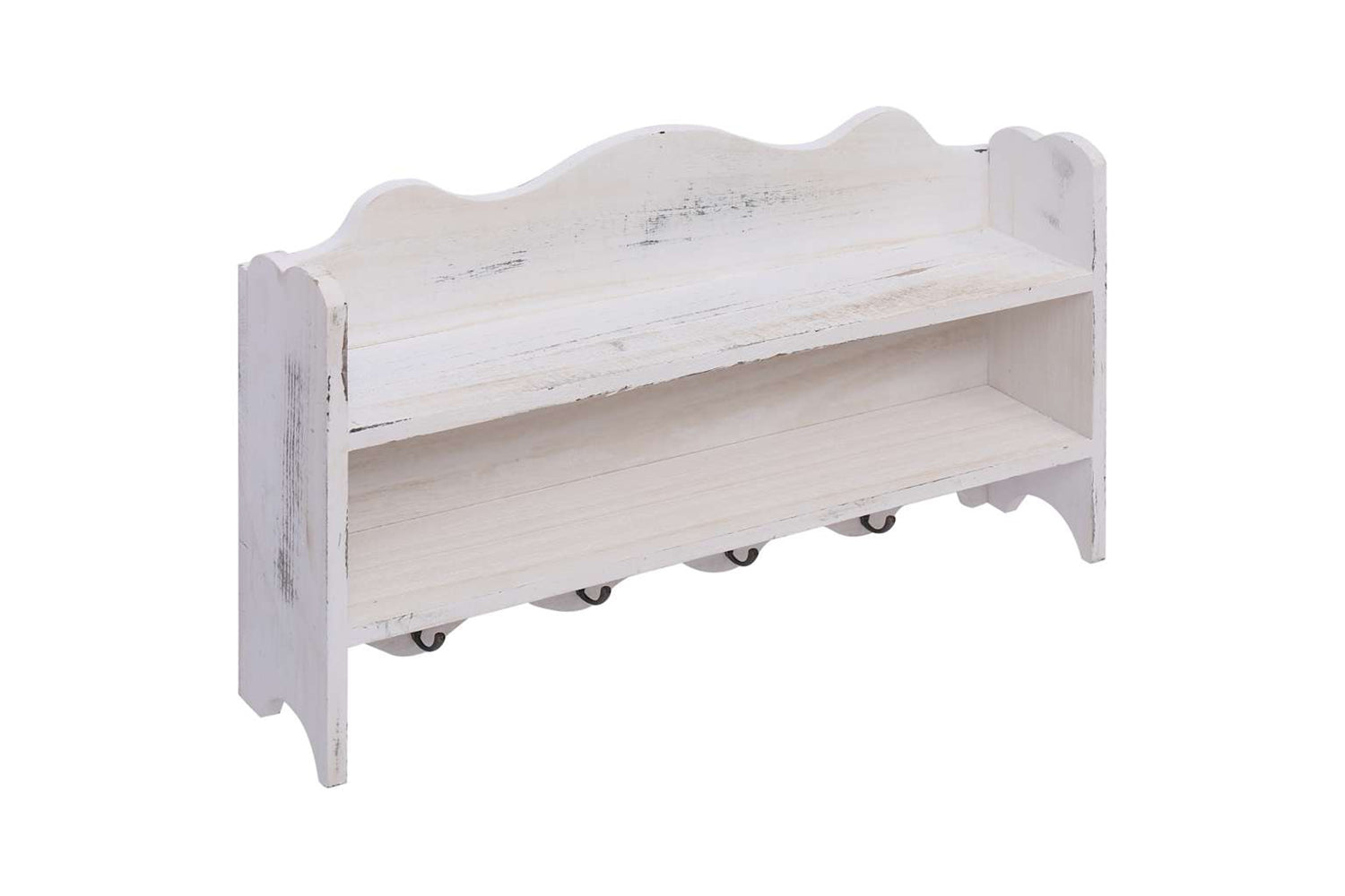 vidaXL 284235 Wall Mounted Coat Rack White 50x10x30cm Wood-2