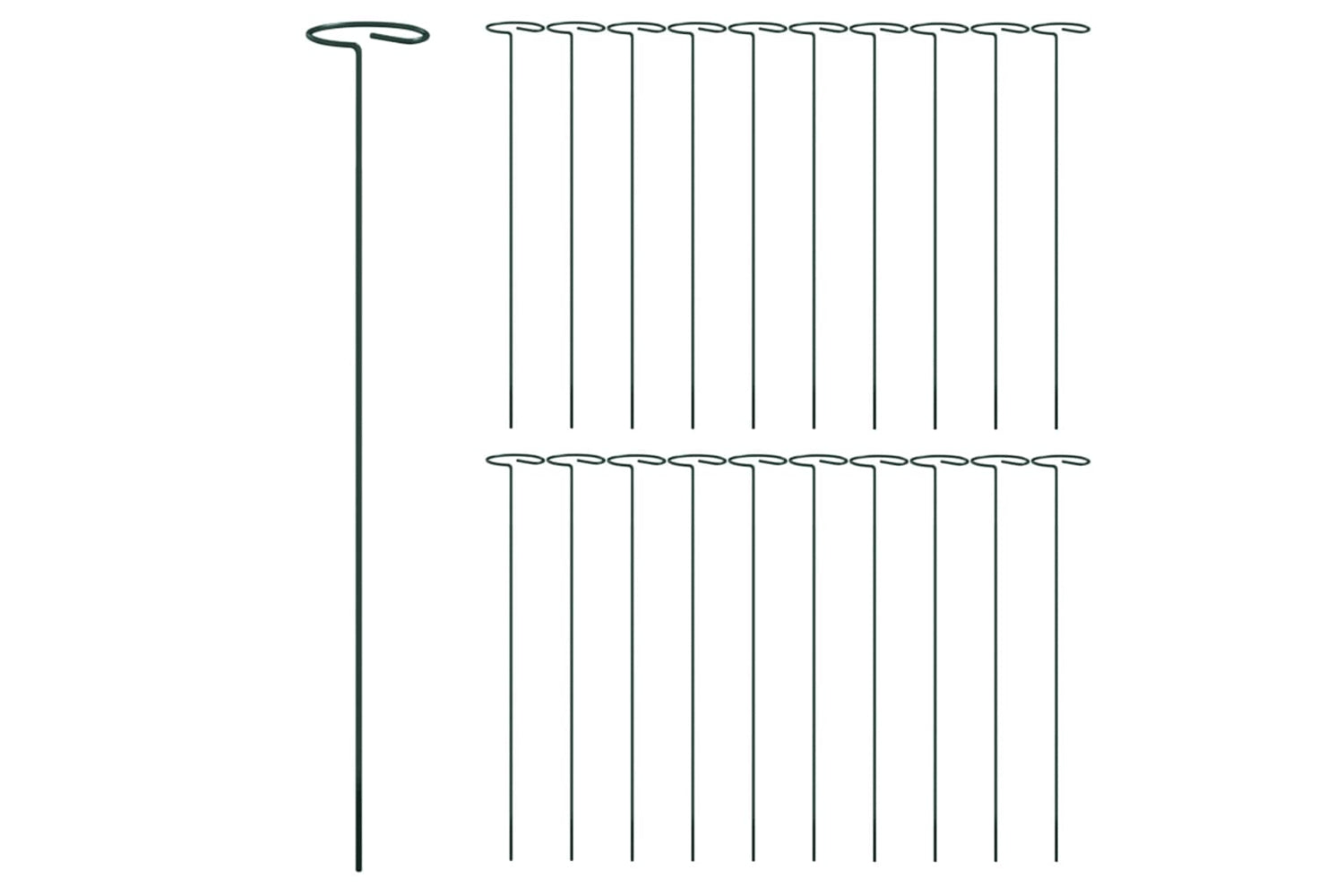 vidaXL 319362 Garden Plant Stakes 20 Pcs Black 40cm Steel-2