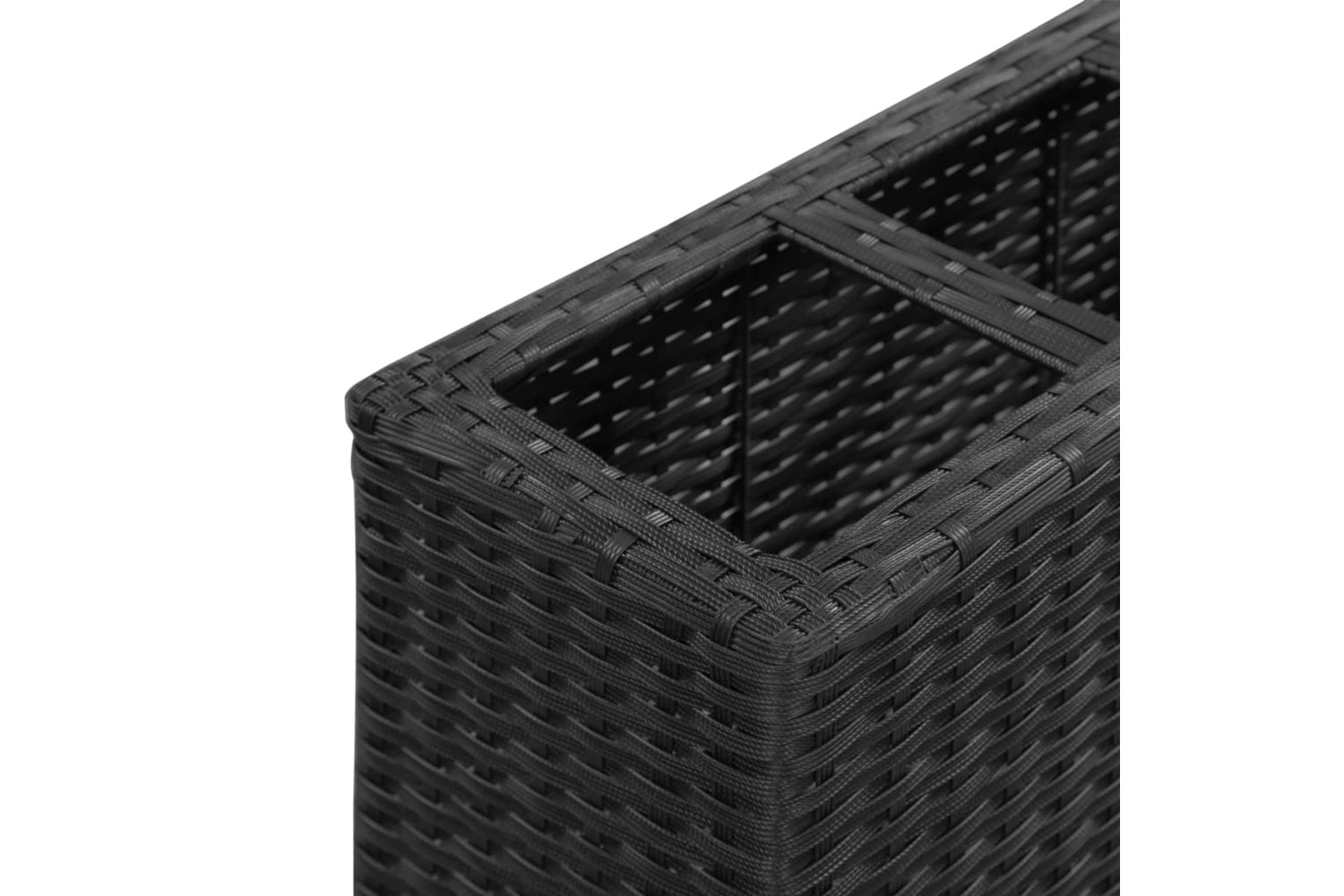 vidaXL 46948 Garden Raised Bed With 4 Pots 80x22x79cm Poly Rattan Black-4