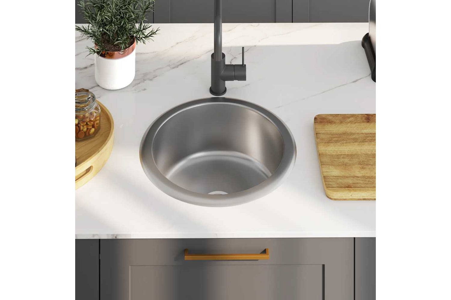 Vidaxl 145070 Kitchen Sink With Strainer And Trap Stainless Steel-2