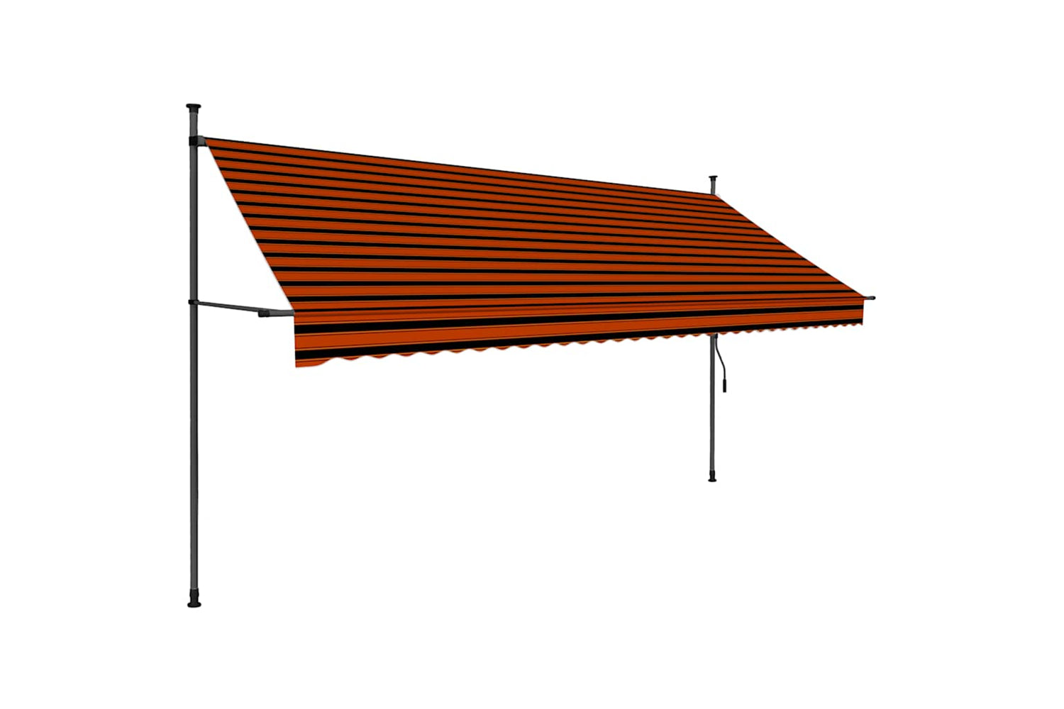 vidaXL 145881 Manual Retractable Awning With Led 350cm Orange And Brown-2