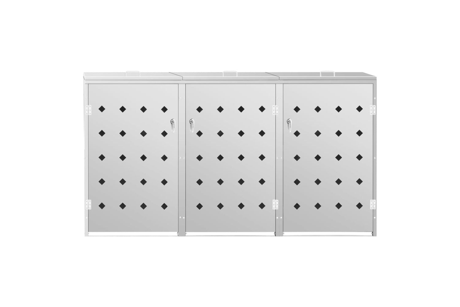 Vidaxl 145381 Triple Wheelie Bin Shed 240 L Stainless Steel-2