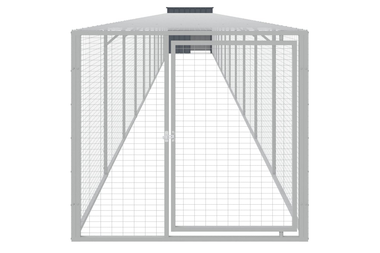 vidaXL 3189093 Chicken Cage With Run Anthracite 110x1221x110cm Galvanised Steel-2