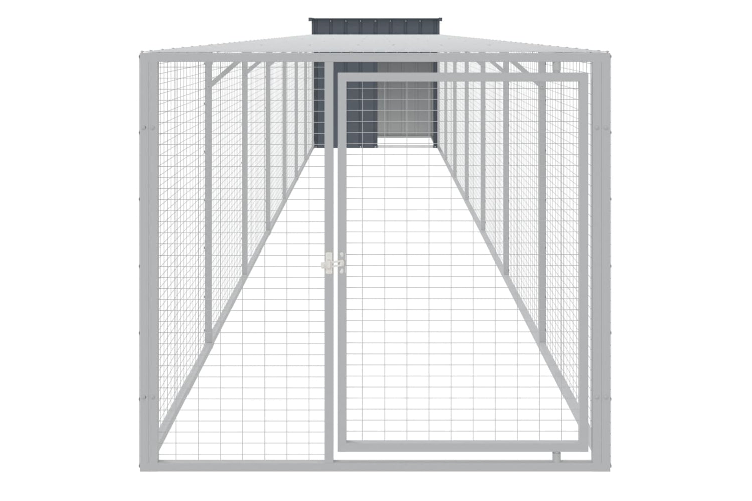 vidaXL 3189091 Chicken Cage With Run Anthracite 110x813x110cm Galvanised Steel-2