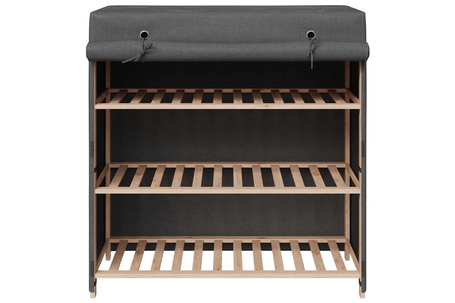 vidaXL Shoe Cabinet With Cover Grey 79x40x80cm Fabric-3