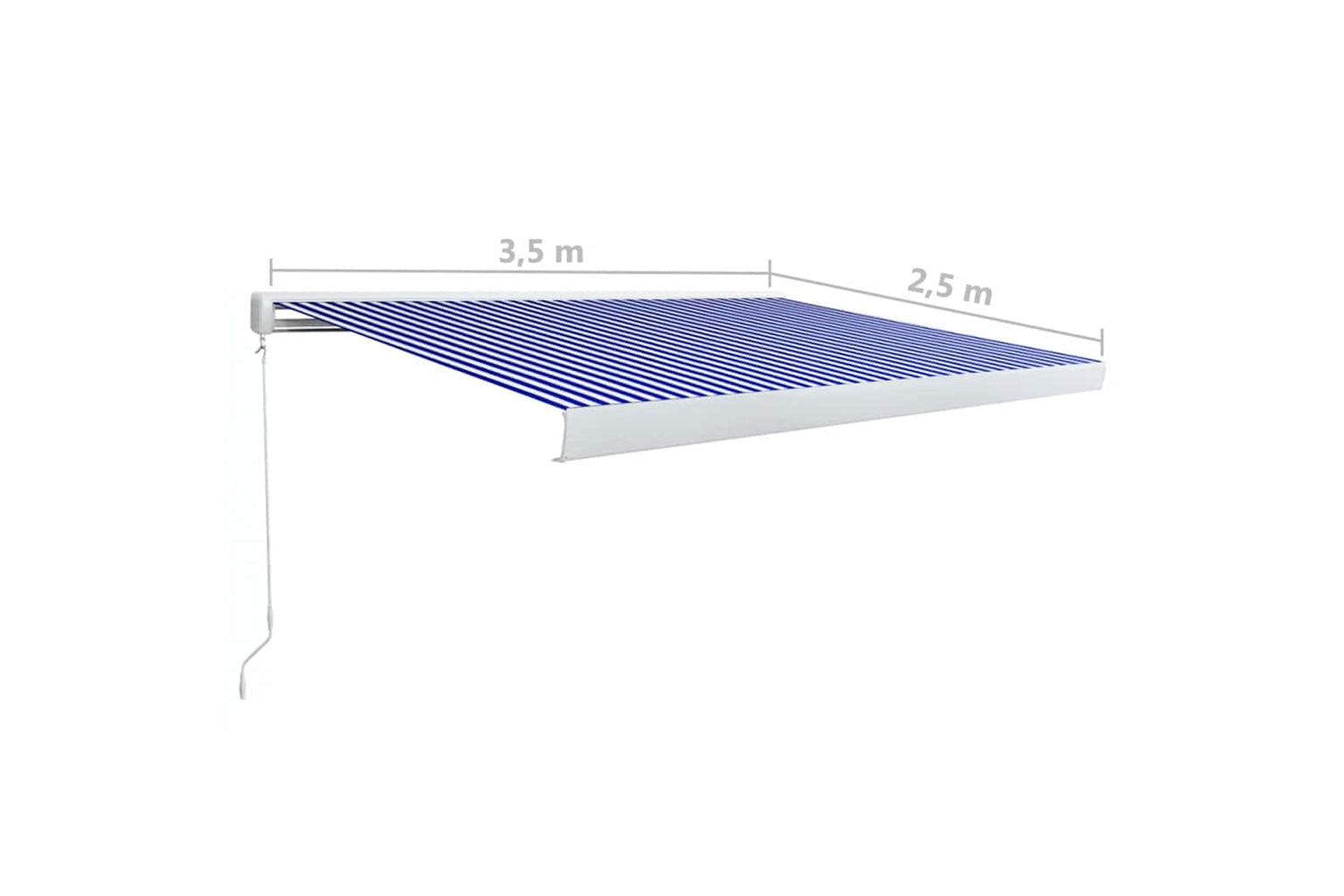 Vidaxl Manual Cassette Awning 350x250 Cm Blue And White-6