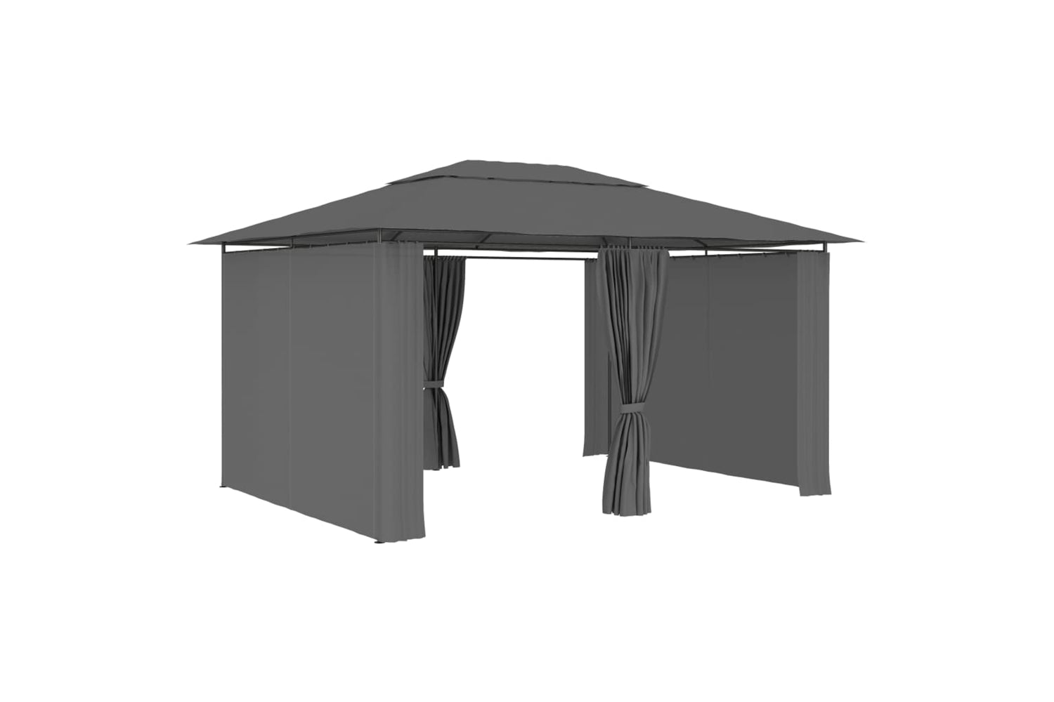 Vidaxl 47960 Garden Marquee With Curtains 4x3 M Anthracite-2