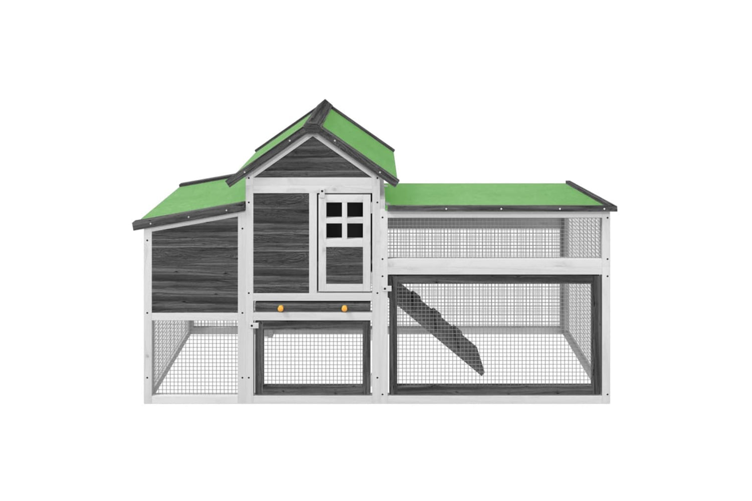 vidaXL 172229 Chicken Coop Grey 186.5x58.5x113cm Solid Wood Pine-2