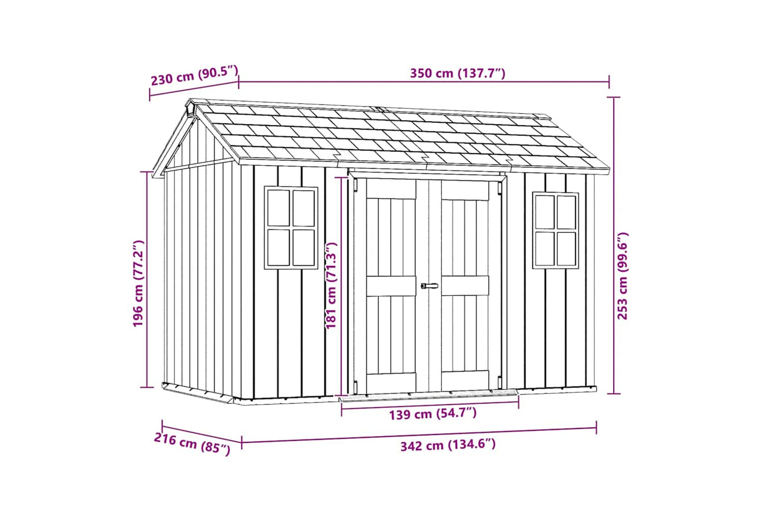 Keter 418557 Garden Shed Oakland 1175 Anthracite-7