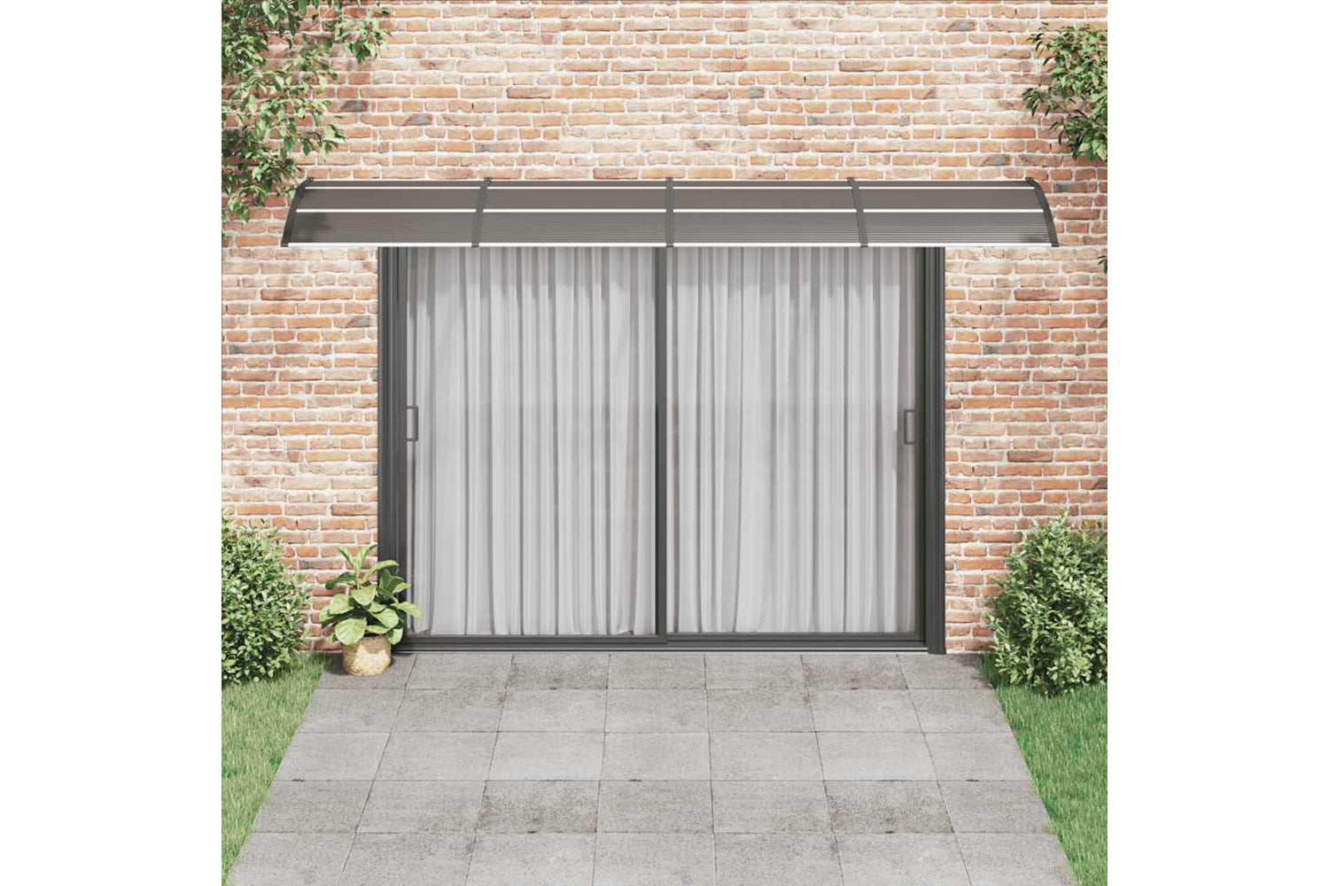 vidaXL Door Canopy Black 400x75cm Polycarbonate-2