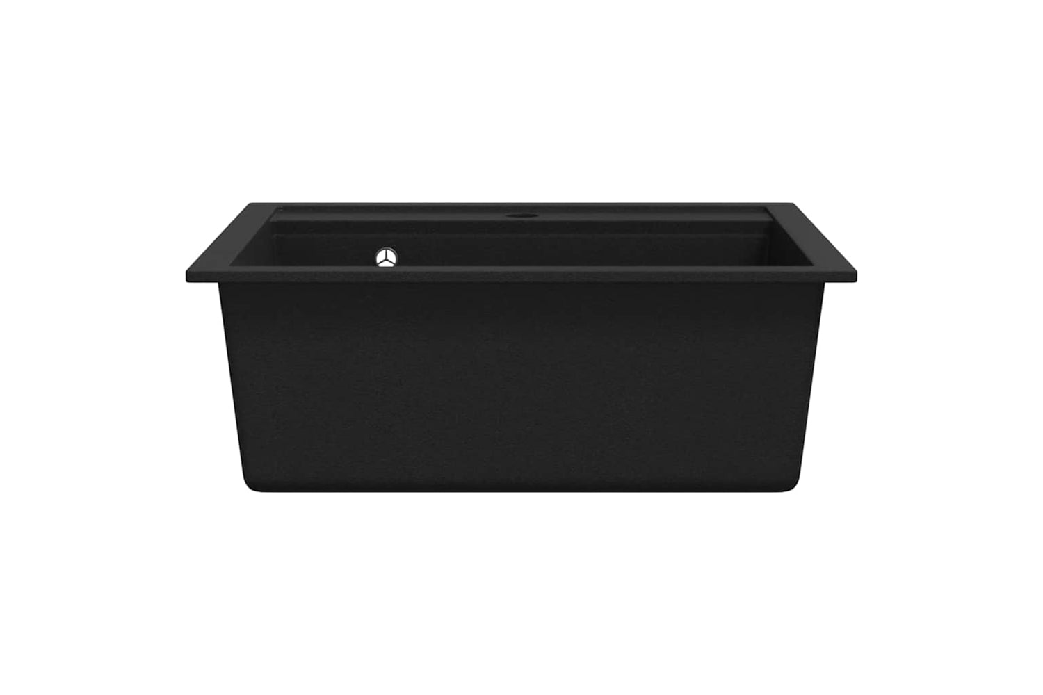 Vidaxl Granite Kitchen Sink Single Basin Black-3