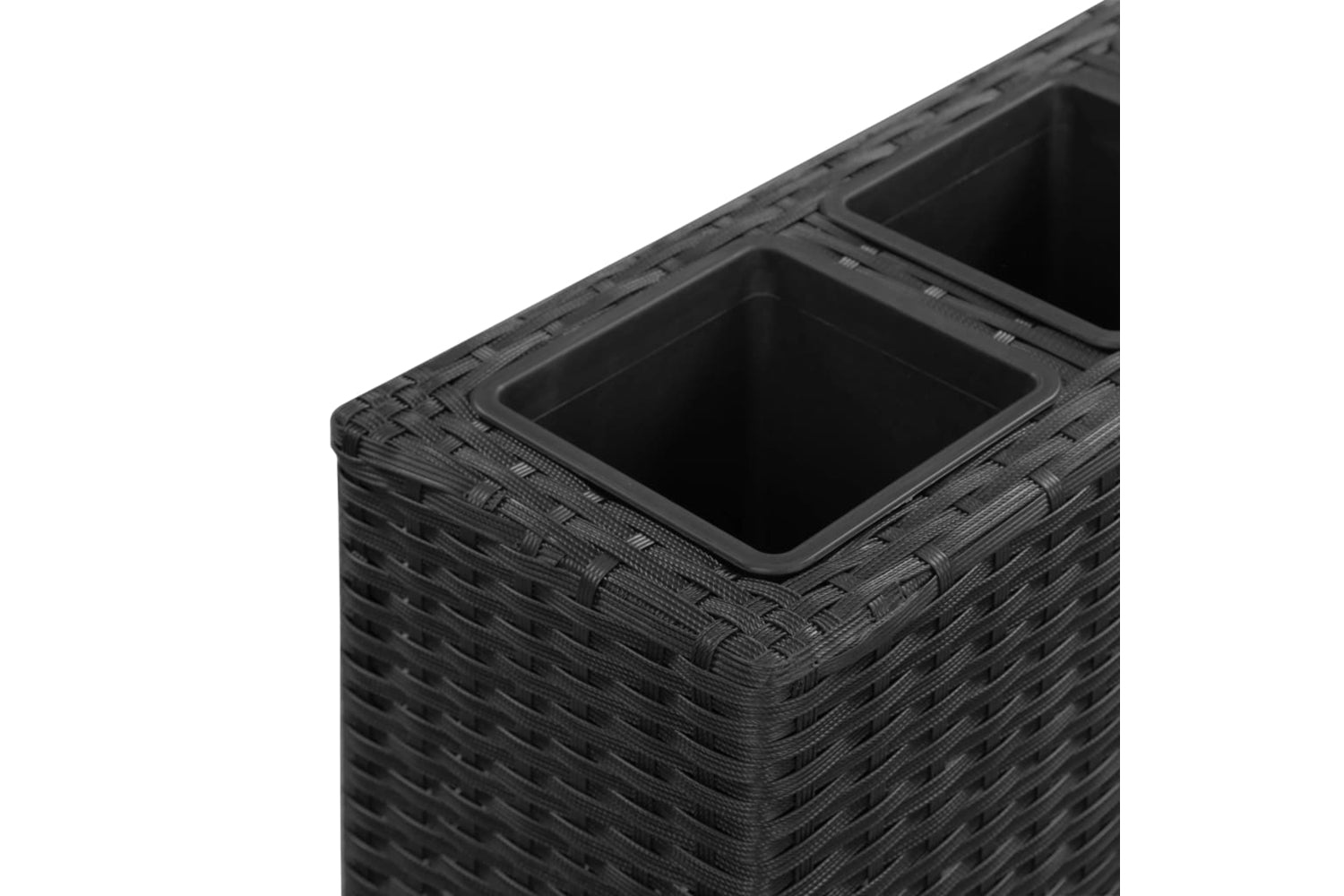 vidaXL 46948 Garden Raised Bed With 4 Pots 80x22x79cm Poly Rattan Black-5
