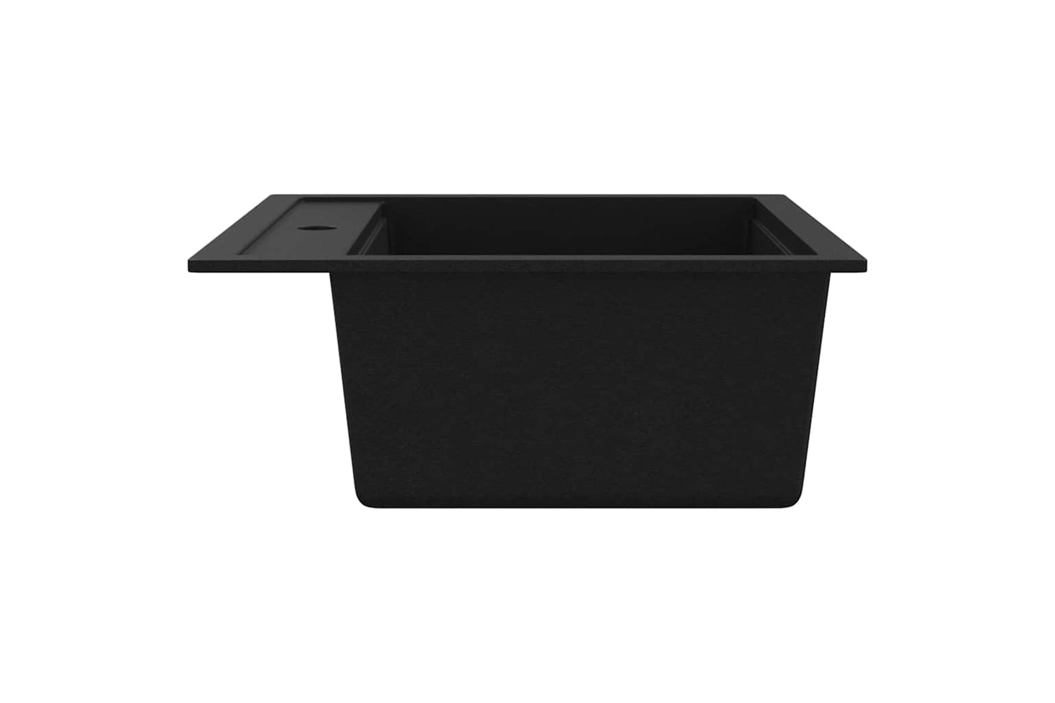 Vidaxl Granite Kitchen Sink Single Basin Black-4
